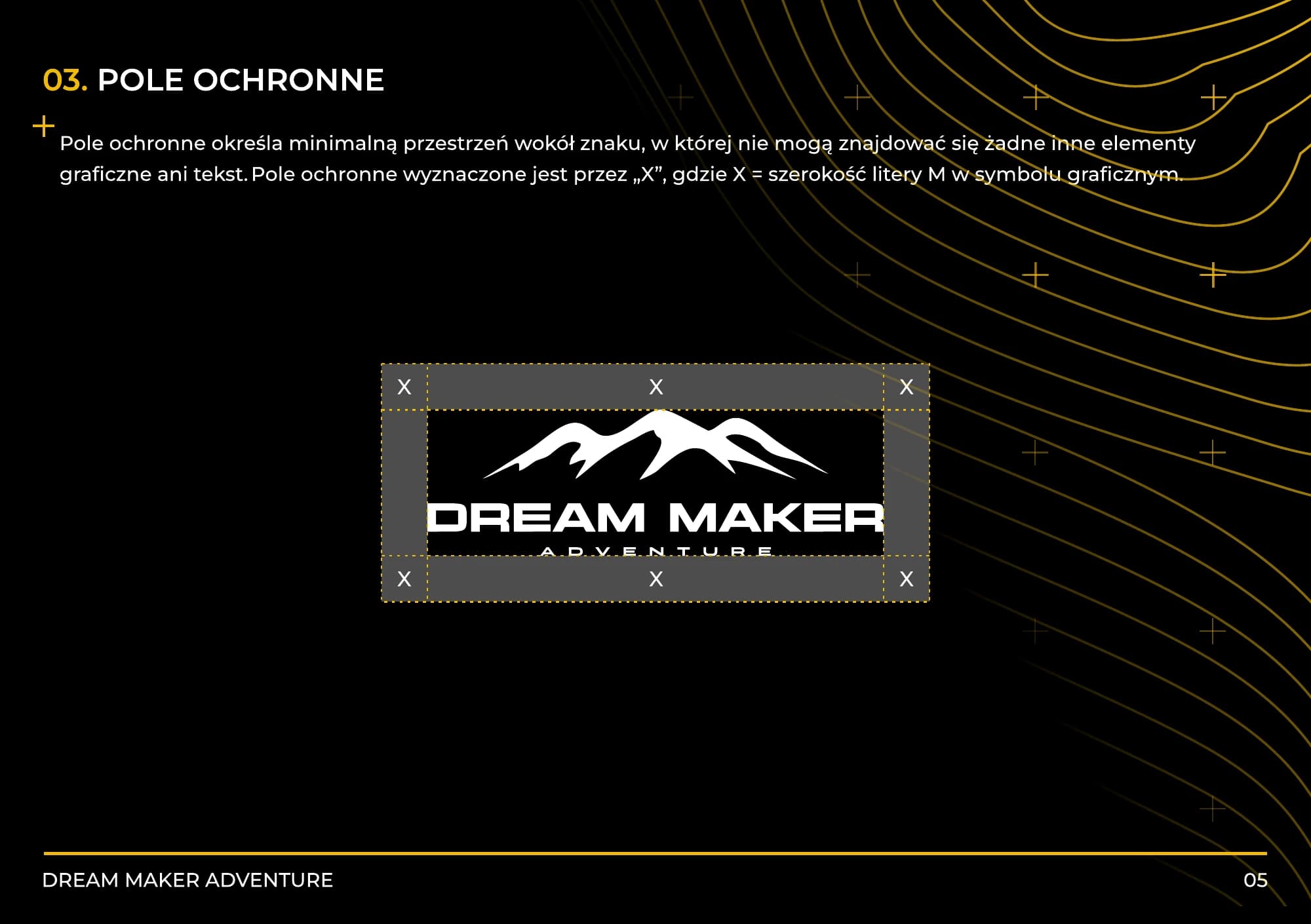 DreamMaker Adventure logo clear space guidelines