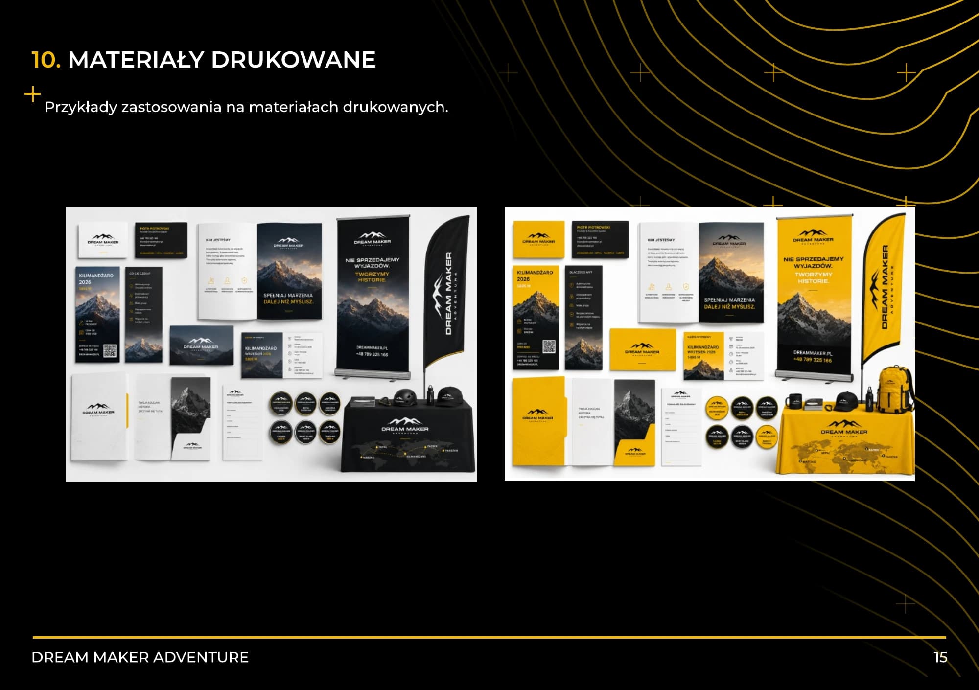 DreamMaker Adventure branding applications for printed materials